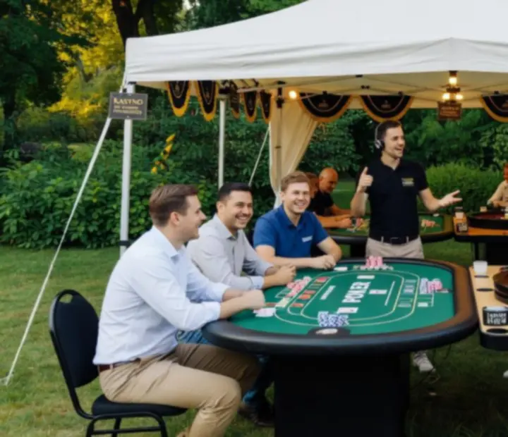 Plenerowy wyjazd firmowy z mobilnymi stołami rozrywkowymi